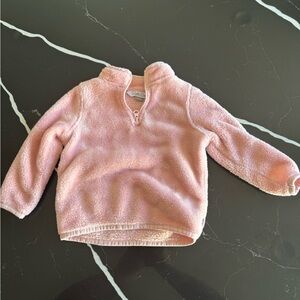 Ruffle Butts Pink Fleece Half-Zip